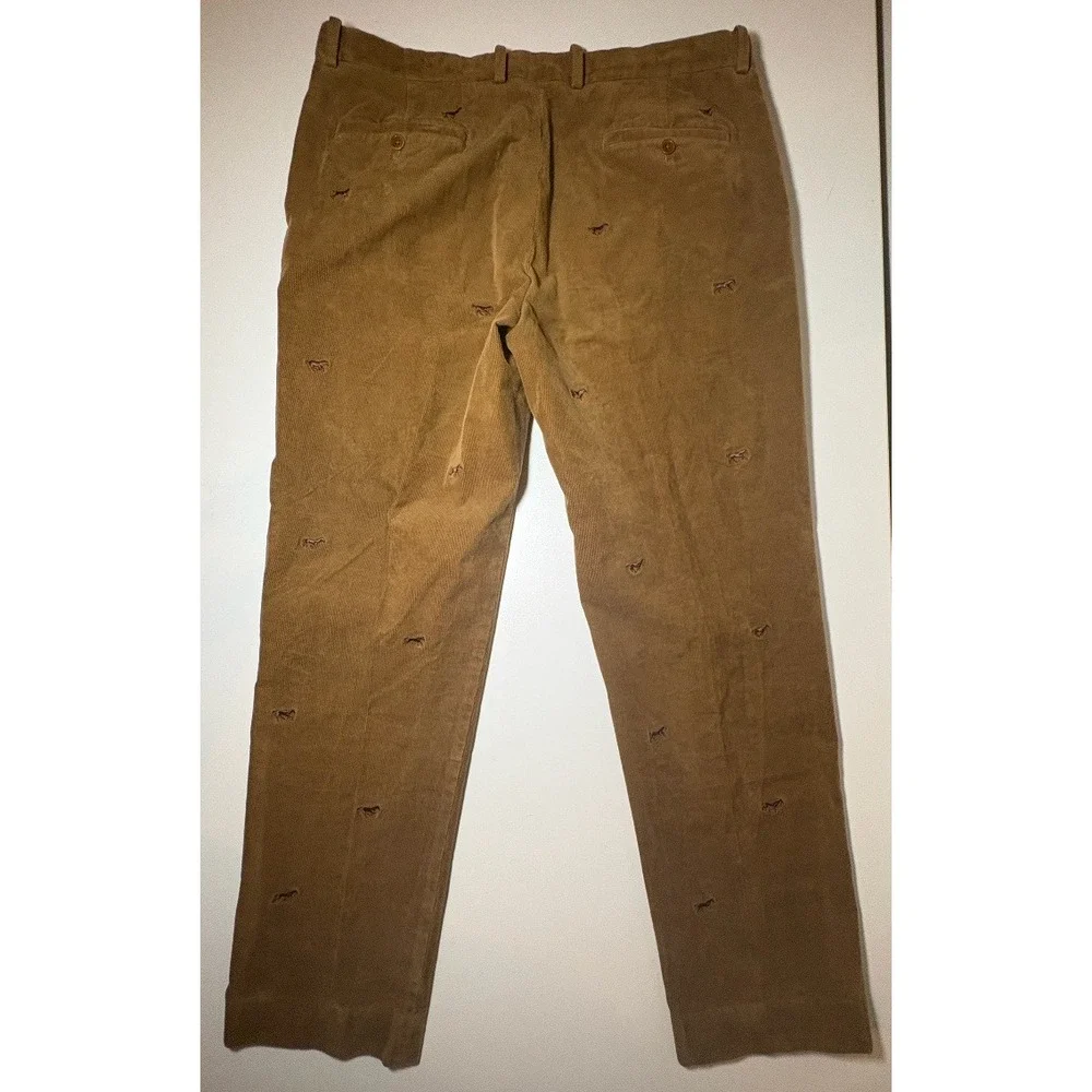 Brooks Brothers Horse Pattern Embroidered Corduroy Pants | Clark Fit | 38 X 32